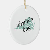 Virginia-Junge auf das Virginia-Karten-dem Keramik Ornament (Rechts)