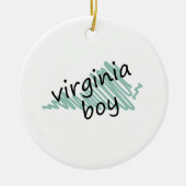 Virginia-Junge auf das Virginia-Karten-dem Keramik Ornament (Vorne)
