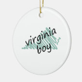 Virginia-Junge auf das Virginia-Karten-dem Keramik Ornament (Links)
