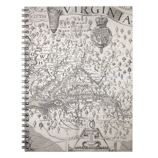 Virginia-Karte, 1612 Notizblock (Vorderseite)