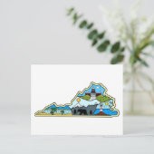 Virginia Karte Chesapeake Charlottesville Lynchbur (Stehend Vorderseite)