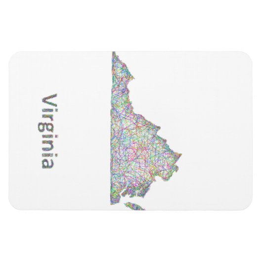 Virginia-Karte Magnet (Horizontal)