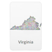 Virginia-Karte Magnet (Vertikal)