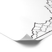 Virginia Landkreises Leere Kontur Karte Poster (Ecke)