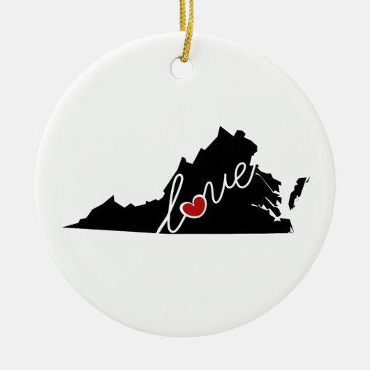 Virginia-Liebe!  Geschenke für VA-Liebhaber Keramikornament (Vorne)