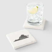 Virginia Liebe Virginia Shaped Black Chalkboard Steinuntersetzer (Seitenansicht)