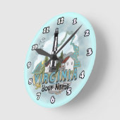 Virginia Lighthouse Runde Wanduhr (Winkel)