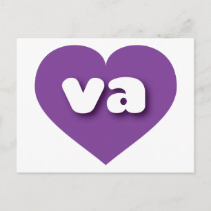 Virginia lila Herz - I Liebe Postkarte