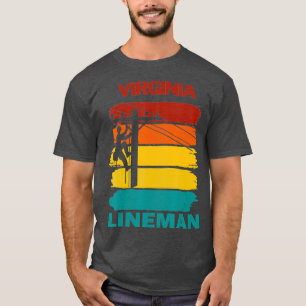 Virginia Lineman Sunset Electrician Electrical T-Shirt