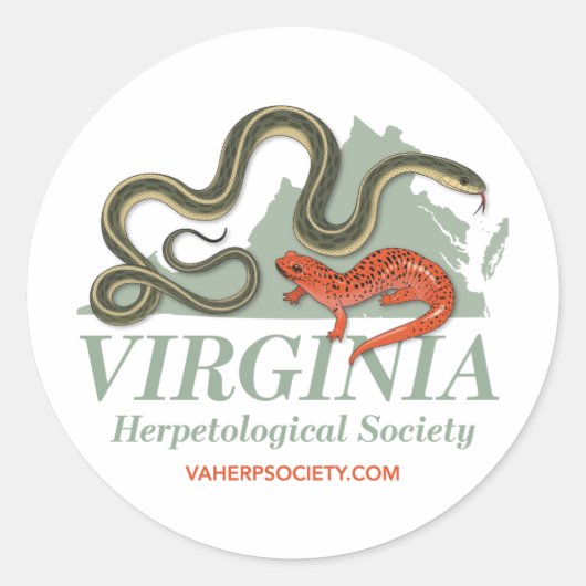 Virginia-Logo der Herpetological Society Runder Aufkleber (Vorderseite)