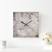 Virginia Map, 1612 Quadratische Wanduhr (Zuhause)