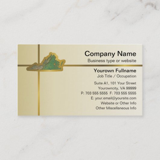 Virginia Map Business Card Visitenkarte (Vorderseite)