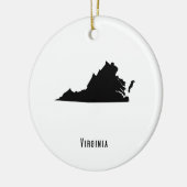 Virginia Map - Schwarz und Weiß Moderne Virginia K Keramik Ornament (Links)