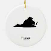 Virginia Map - Schwarz und Weiß Moderne Virginia K Keramik Ornament (Hinten)