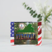 Virginia Map, Staat Siegel, Bildtext Postkarte (Stehend Vorderseite)