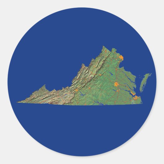 Virginia Map Sticker (Vorderseite)