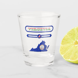 VIRGINIA MAP, VIRGINIA, USA. SAMER BRASIL SCHNAPSGLAS