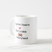 Virginia/Maryland - Liebhaber/Krabben Kaffeetasse (Vorderseite Links)