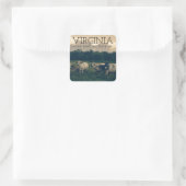 Virginia Monogram | Geruchsen Sie unser Milchlufta Quadratischer Aufkleber (Tasche)