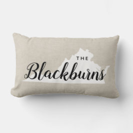 Virginia Monogram Staat Throw Pillow Lendenkissen