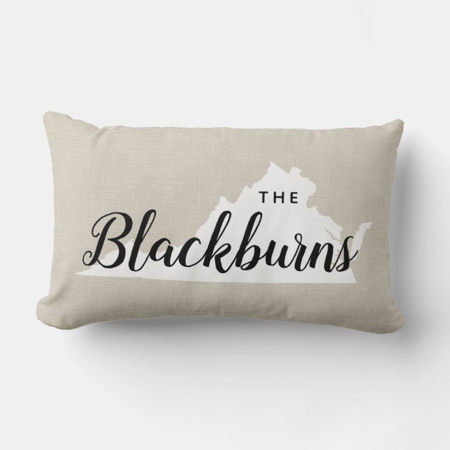 Virginia Monogram Staat Throw Pillow Lendenkissen (Vorderseite)