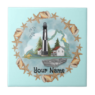 Virginia Muscheln Lighthouse Tile Fliese