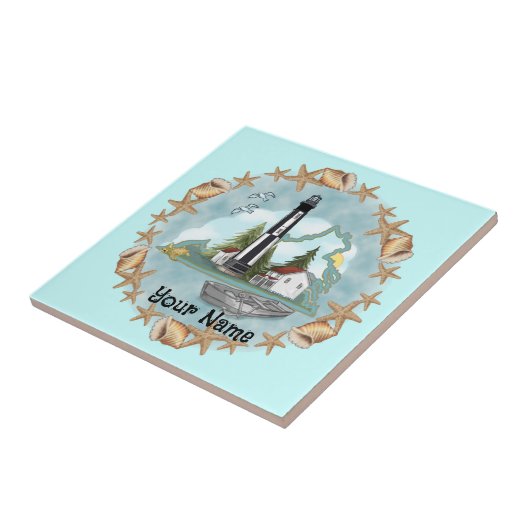 Virginia Muscheln Lighthouse Tile Fliese (Seite)