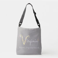 Virginia Name bedeutet V-Monogramm-Tasche