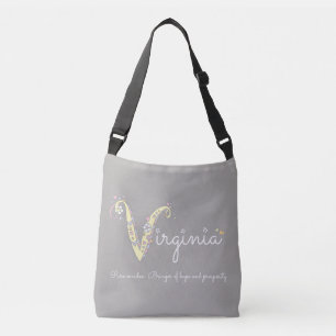 Virginia Name Bedeutung V Monogramm Tasche