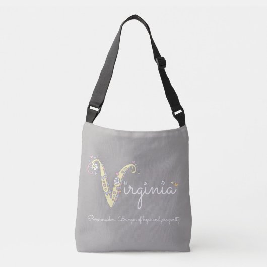Virginia Name Bedeutung V Monogramm Tasche (Vorderseite)