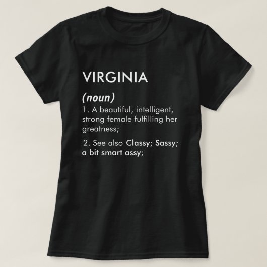 Virginia name, Editable name, Custom name T-Shirt (Design vorne)