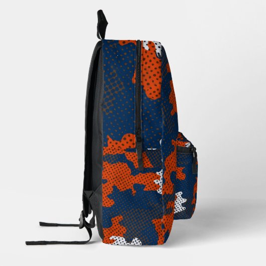 Virginia Navy & Orange Camo Printed college Bedruckter Rucksack (Links)