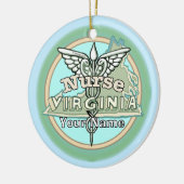 Virginia Nurse Caduceus Keramik Ornament (Links)