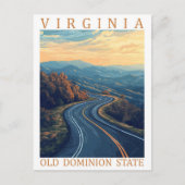 Virginia Old Dominion Staat USA Travel Place Postkarte (Vorderseite)