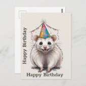 Virginia Opossum trägt Geburtstagsfeiertag Postkarte (Vorne/Hinten)