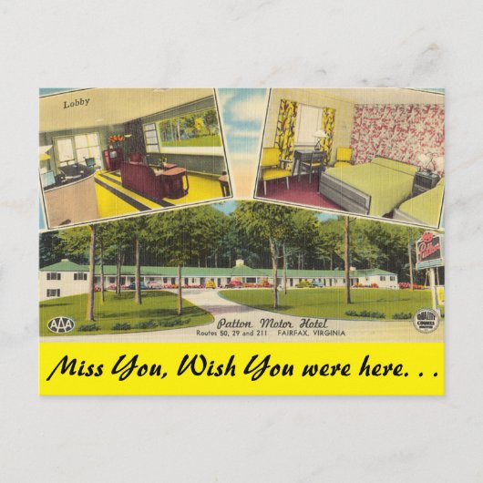 Virginia, Patton Motor Hotel, Fairfax Postkarte (Vorderseite)