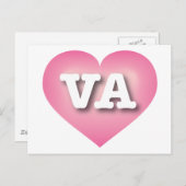 Virginia Pink Fade Heart - I Liebe VA Postkarte (Vorne/Hinten)