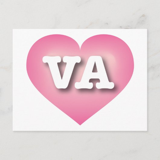 Virginia Pink Fade Heart - I Liebe VA Postkarte (Vorderseite)