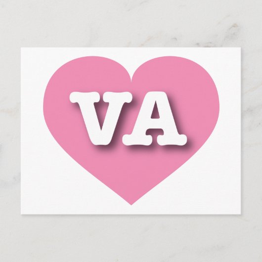 Virginia Pink Heart - I Liebe VA Postkarte (Vorderseite)