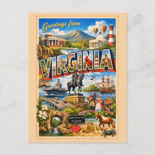 Virginia Postkarte (Vorderseite)