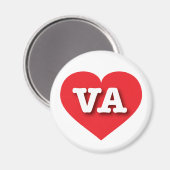 Virginia Red Heart - I Liebe VA Magnet (Vorderseite/Rückseite)