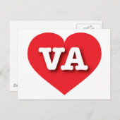 Virginia Red Heart - I Liebe VA Postkarte (Vorne/Hinten)