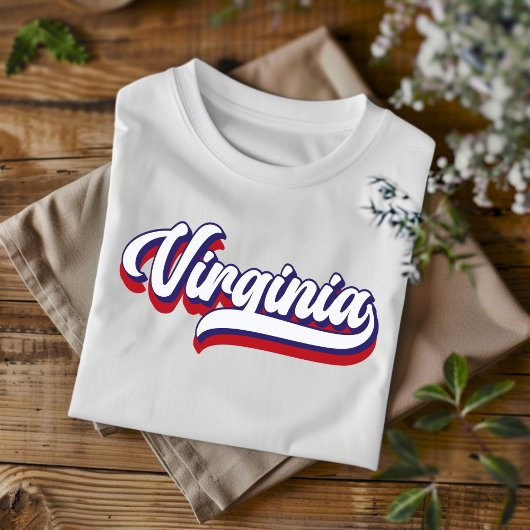 Virginia Red White and Blue Vintag Script T - Shir T-Shirt