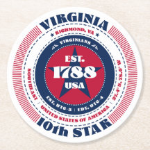 Virginia Red White Blue Typografie