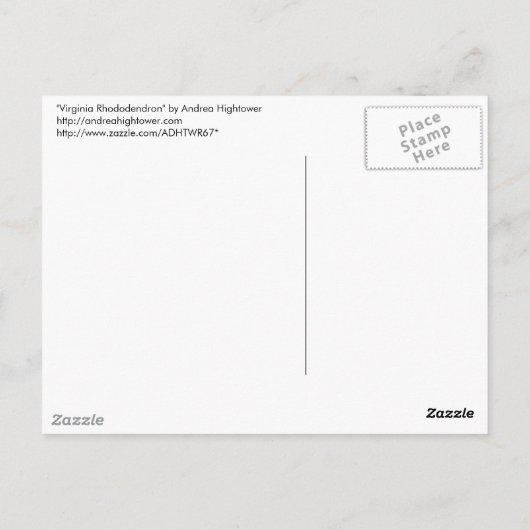 Virginia Rhododendron Postkarte (Rückseite)