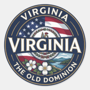 🏛️ Virginia Richmond Heritage Escape Runder Aufkleber