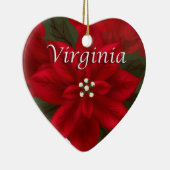 Virginia Rote Poinsettia Herz Keepake Ornament (Rechts)