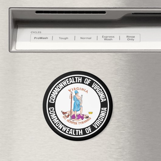 Virginia Round Emblem Magnet (In Situ (Geschirrspüler))