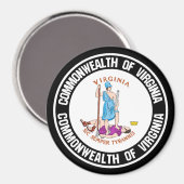 Virginia Round Emblem Magnet (Vorderseite/Rückseite)