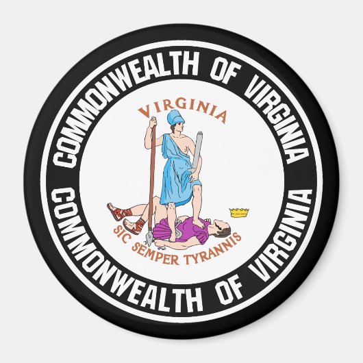 Virginia Round Emblem Magnet (Vorne)